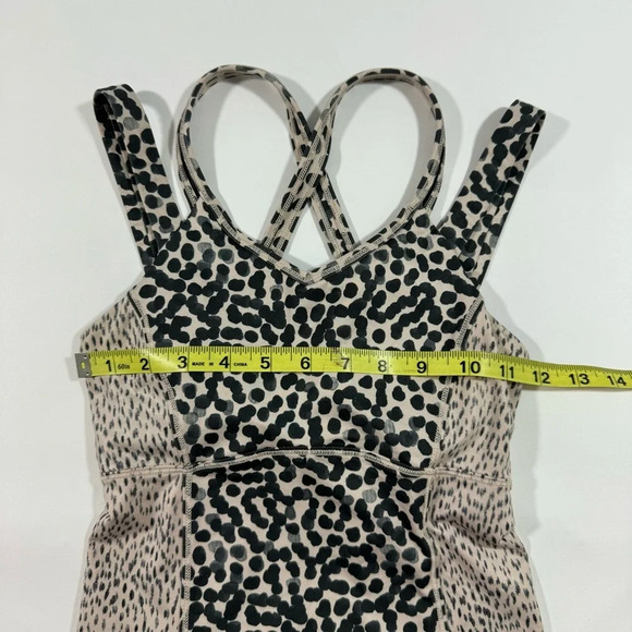 Lululemon Happy Strappy Tank Ace Spot Grain Black Dottie Dash Grain Black - Picture 5 of 6